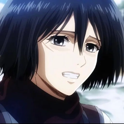 mikasa, mikasa, mikasa attack, mikasa smiles, mikasa ackerman