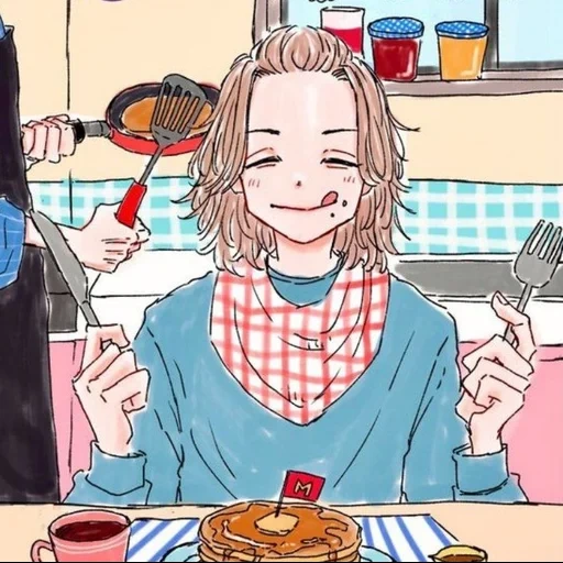 wanita muda, seni anime, gambar anime, karakter anime, anime beberapa makan siang