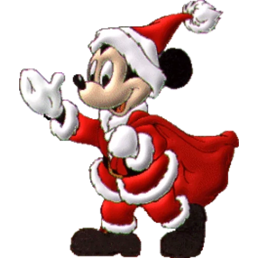 mickey mouse, mickey mouse weihnachten, mickey mouse santa claus, mickey mouse neujahrsfigur, animierte neujahrsfigur