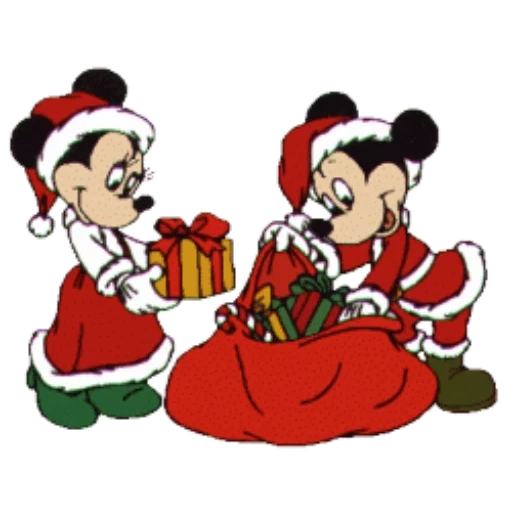 minnie mouse santa, santa mickey mouse, natal mickey mouse, tahun baru mickey minnie, karakter tahun baru mickey mouse