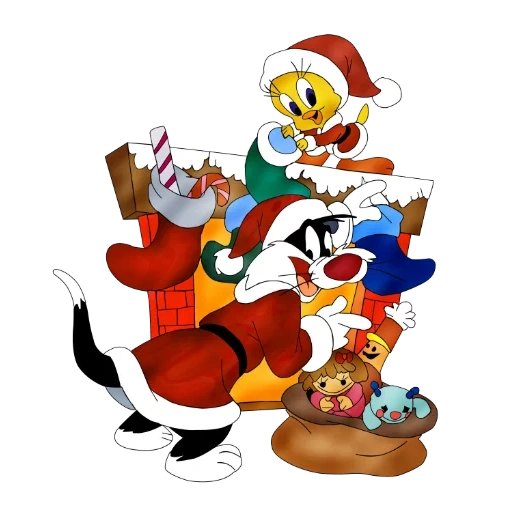 new year's cartoon, new year's characters, new year's luni tunz, new year's soviet cartoons, bah humduck a looney tunes christmas
