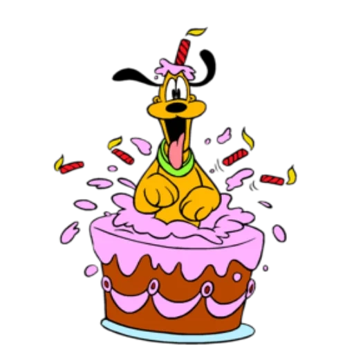bolo de plutão, aniversário, cartoon de bolo, feliz aniversário desenhos animados, joyeux anniversary postcards men