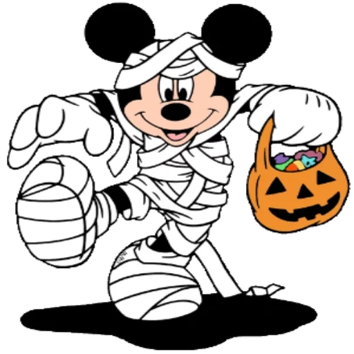 minnie mouse, mickey mouse, mummy mickey mouse, halloween mickey painting, lukisan mickey mouse halloween