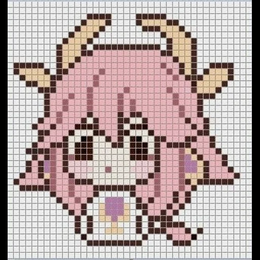 anime stickerei mit einem kreuz, anime auf zellen von sieben, zeichnungen an anime zellen, kleine stickerei mit einem anime kreuz, kitten kawaii auf zellen stickschema