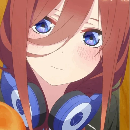 miku nakano, anime girl, karakter anime, toubun no hanayome, gotoubun no hanayome