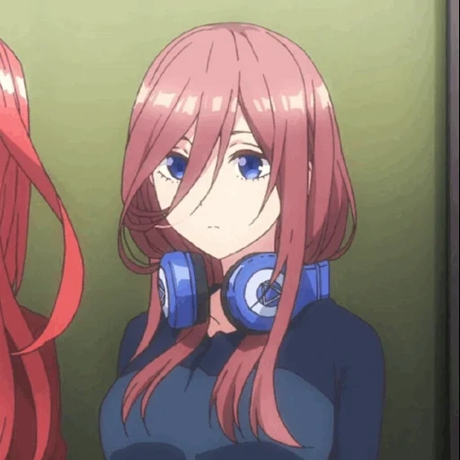 miku nakano, anime girl, miku nakano zundere, gotoubun no hanayome, nakano miku is cute