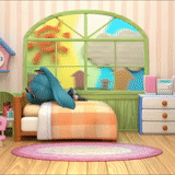 комнаты, интерьер, детская комната, аниме фон комната, кровать аниме гача лайф