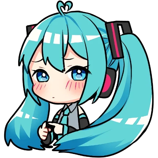 miku, miku chibi, o primeiro som é lindo, três bancos de som inicial chibi, miku hatsune watsap