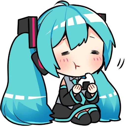 miku, o primeiro som é lindo, três bancos de som inicial chibi, chibi hajinmeku, miku hatsune watsap