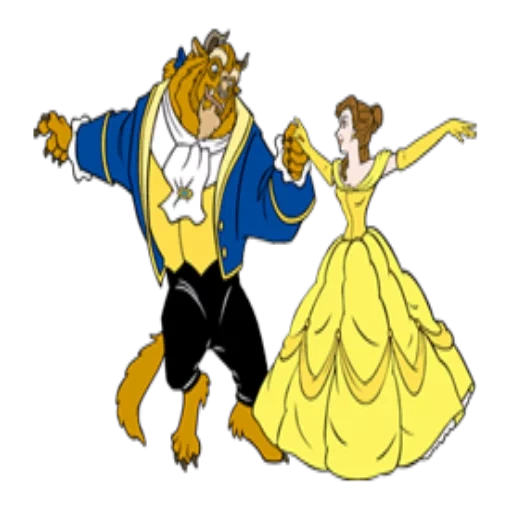 sticker, beauty beast, cartoon character beauty beast, beauty beast cartoon characters, dance belle beast beauty beast