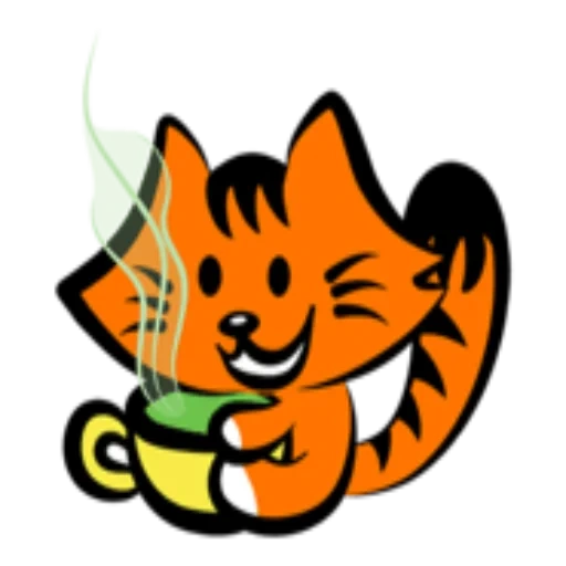 gatti, tomcat, gatto per le dahlia, cartoon di gatto arancione