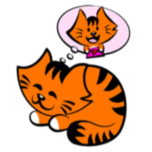 kucing, kucing itu adalah vektor, oranye cat game, kartun kucing oranye