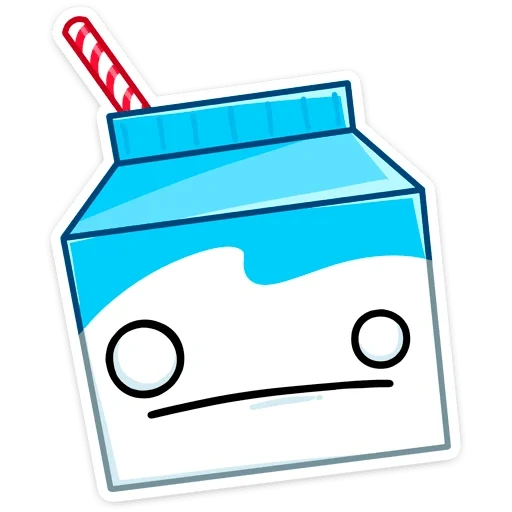 leche, cartón de leche, leche de dibujos animados, caja de leche de dibujos animados, dibujar leche con un estilo kawaii