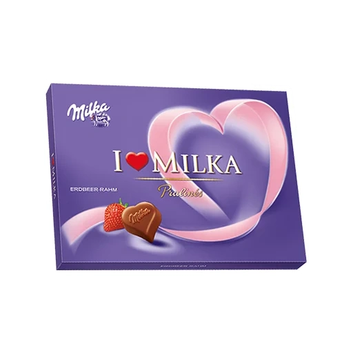 конфеты milka, шоколад milka, конфеты i love milka, конфеты i love milka cream 120 гр, конфеты i love milka strawberry 120 гр
