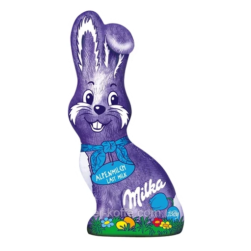 заяц милка, шоколадный заяц милка, milka шоколадный заяц, шоколадные кролики милка, милка пасхальный кролик 50г