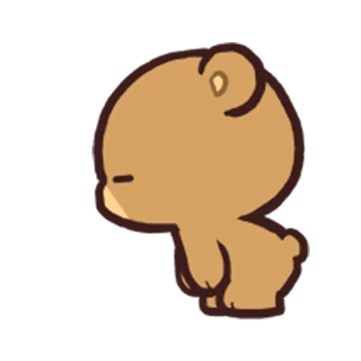 modello carino, orso arrabbiato moka, orso carino, simpatica figura di chibi, carino kawai pittura