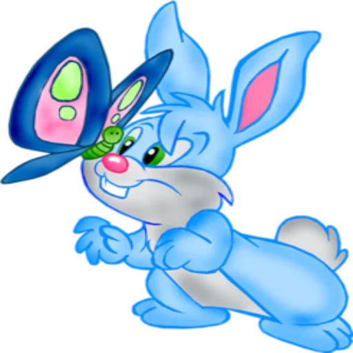clipart rabbit, cartoon rabbit, cartoon bunny, cartoon bunnies, blue hare transparent background