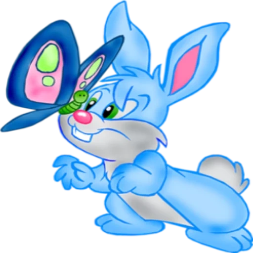 coniglio di clippert, cartoon del coniglio, cartoon bunny, cartoon bunny, blue rabbit fondo trasparente