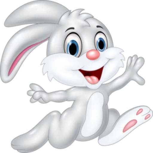 coniglietto, coniglio clippert, cartoon del coniglio, cartoon rabbit, coniglietto su sfondo bianco