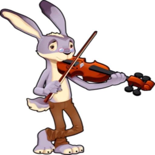 decor, hare violin, the frame is a transparent background, scrapbooking printouts, rabbit musician drawings
