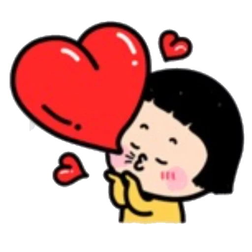 mimi, orang asia, cinta, love watsapa 18, kartun ciuman pin manis
