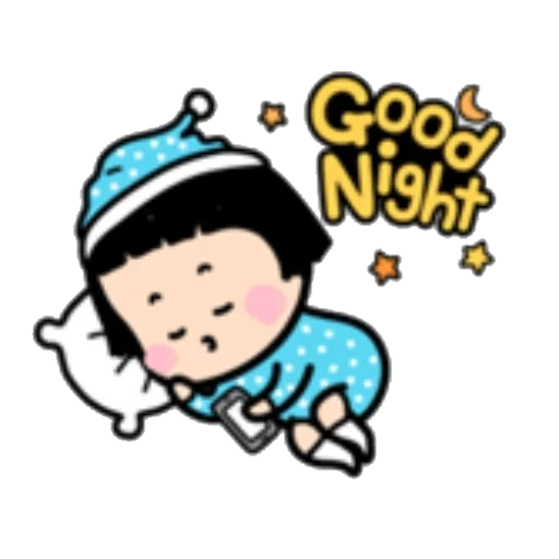 mimi, asian, good night, cute stickers