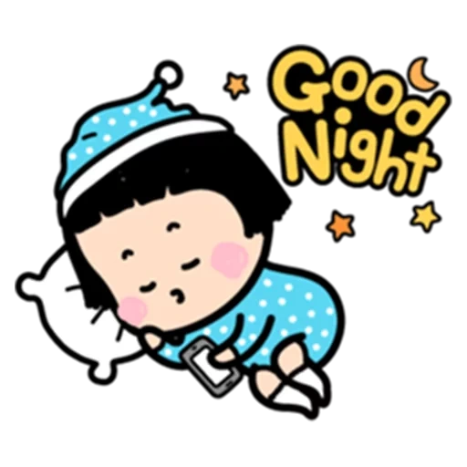 mimi, happy, good night, adesivi carini