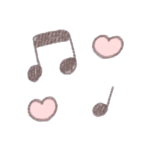 icône de note, badge en forme de cœur, icônes musicales, notes, icône musique instagram