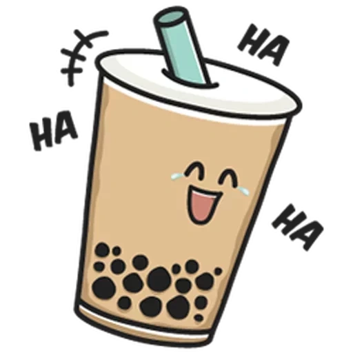 pasta tem, tè alla bubble, adesivi per pasta, emoticon bubble tea