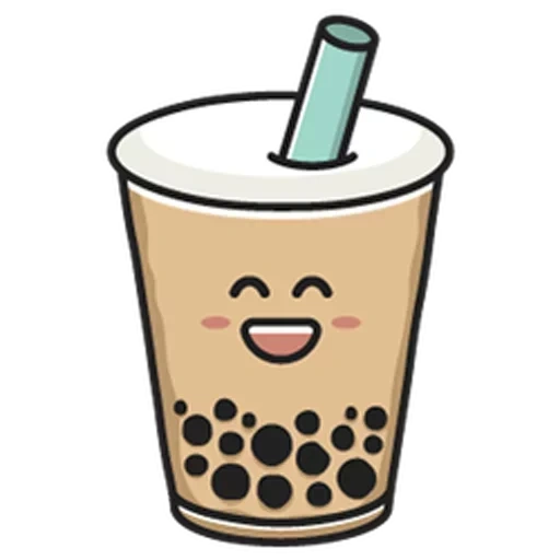 pasta tem, tè alla bubble, modello di tè boba, emoticon boba bubble tea