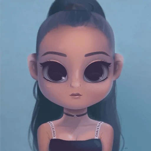 yaxiliq, ariana grande, red de dibujos animados, hermosa ilustración, chica pintada linda