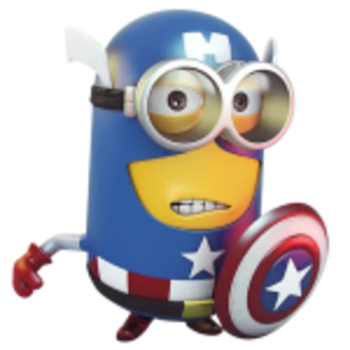 minion, capitano di mignon, i servi sono divertenti, supereroi dei minion, mignon captain america