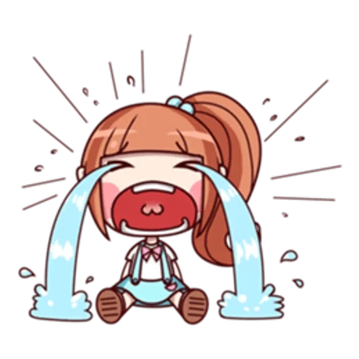 chibi anime, anime drawings, the drawing is crying, the crying girl meme, crying girl drawing
