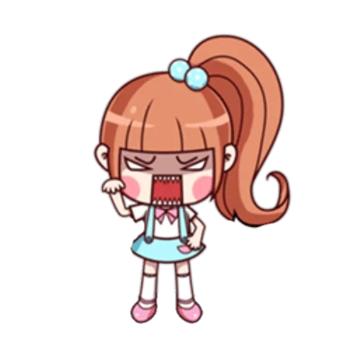 animación, niña, chibi monica, sonrisa de animación, personajes de animación