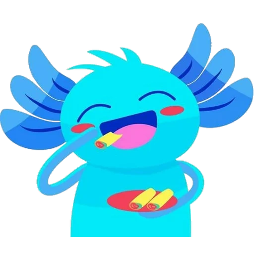 ein spielzeug, aqua monster, die welt ist sago mini, emoji axolotl, erfundener charakter