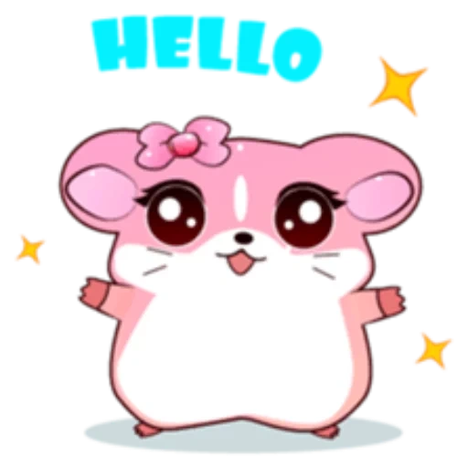kawai, lucu sekali, pola lucu anime, sketsa tikus kecil yang lucu, sketsa hamster lucu