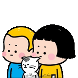 gia, asian, cute cartoon, the drawings are cute, animated chinese family