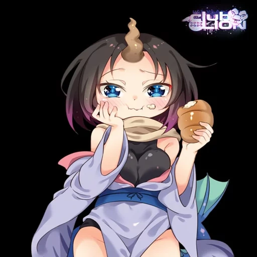 elma kobayashi, karakter anime, elma kobayashi chibi, elma dragon maid art 18, dragon maid kobayashi san elma