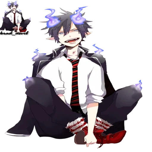 okumura rin, pengusir setan biru, rin okumura demon, eksorcist biru anime, karakter pengusiran biru rin