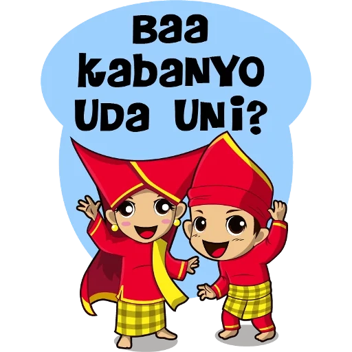 uda, bahasa, girl, sticker