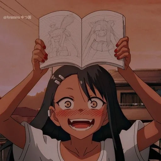 anime, diagram, nagatoro, kreativitas anime, anime nagatora san