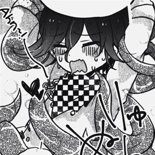 figure, animation creativity, cartoon drawing, cartoon characters, kokichi ahegao manga