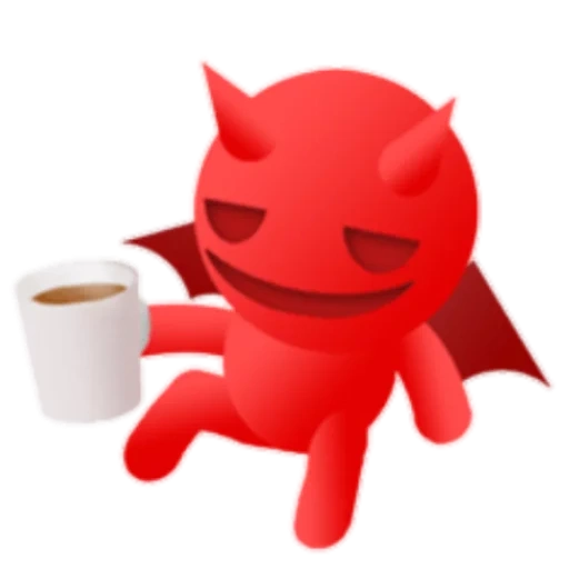 devil, red devil, red devil, computer viruses, funny demons with a white background