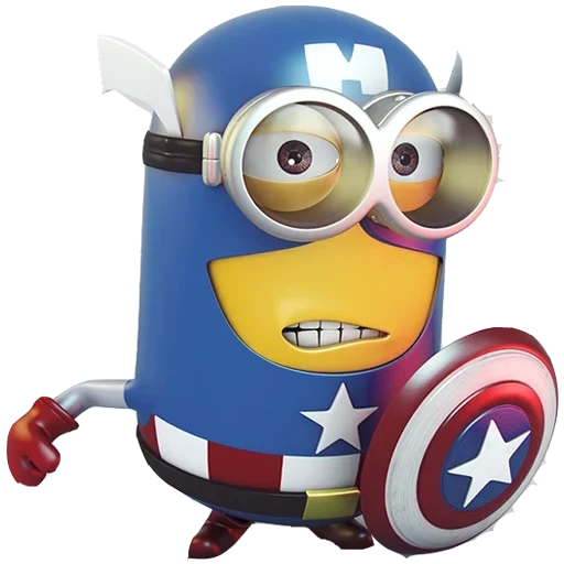 sbires, héros des serviteurs, capitaine de mignon, super-héros de minions, mignon captain america