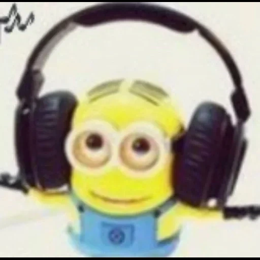 minion, lacaios, minion da dança, fones de ouvido mignon, lacaios com ferramentas