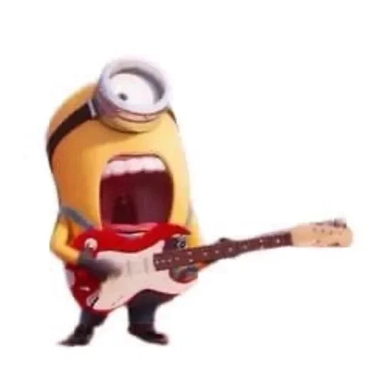 sbire, mignon rock, mignon bob, kevin le sbire, minions à la guitare