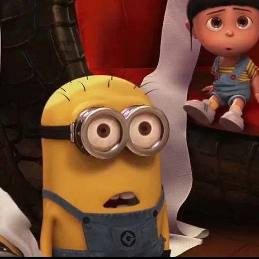 masculino, rudolf, el minion grita, los secuaces son ooooo, minions sorprendidos