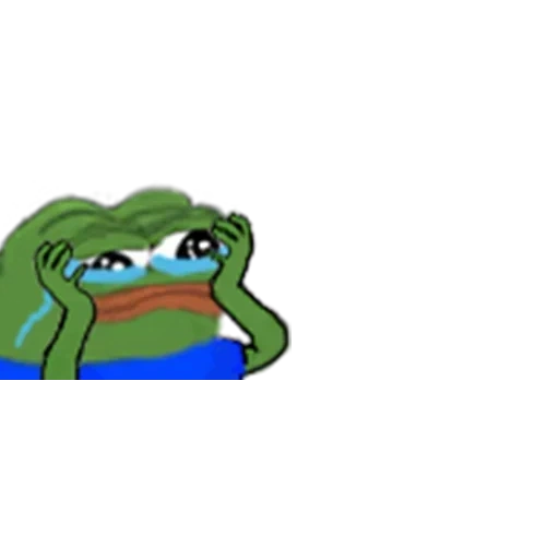 telegram sticker, peeposad without a background, the frog pepa is crying small, peepo pack, little pepa crying