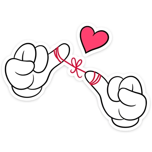 hands with the heart, heart with lines, mickey mouse art, the heart is vector, the heart is one line