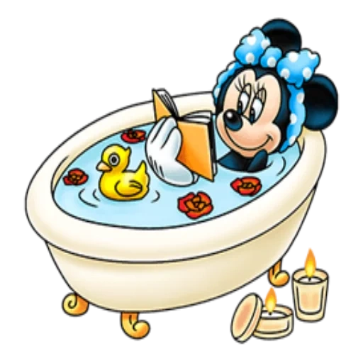 topolino, topolino fa il bagno, minnie mouse si sta lavando la faccia, topolino fa colazione
